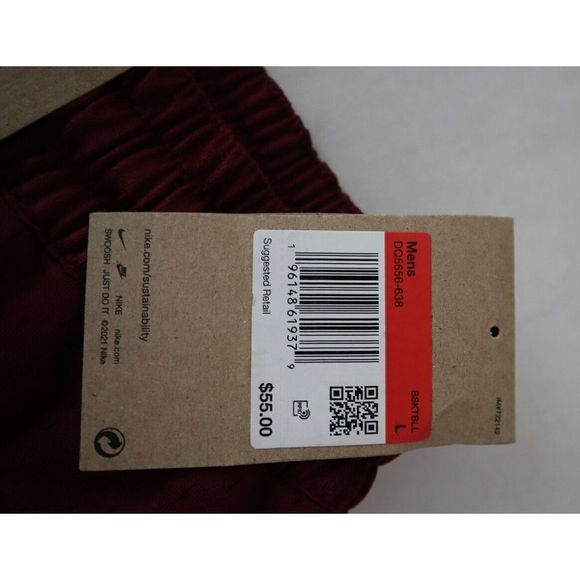Nike DQ5656 638 Men's Sz Large Burgundy Dri-Fit Mesh 6" Giannis Shorts $55 - Picture 8 of 8
